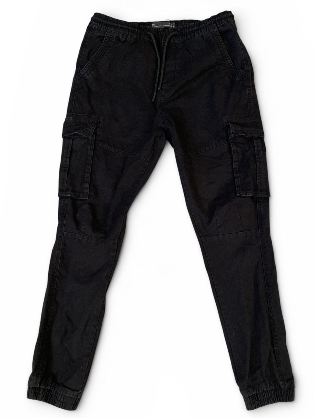 Denim&Co Black Cargo Joggers with Utility Pockets